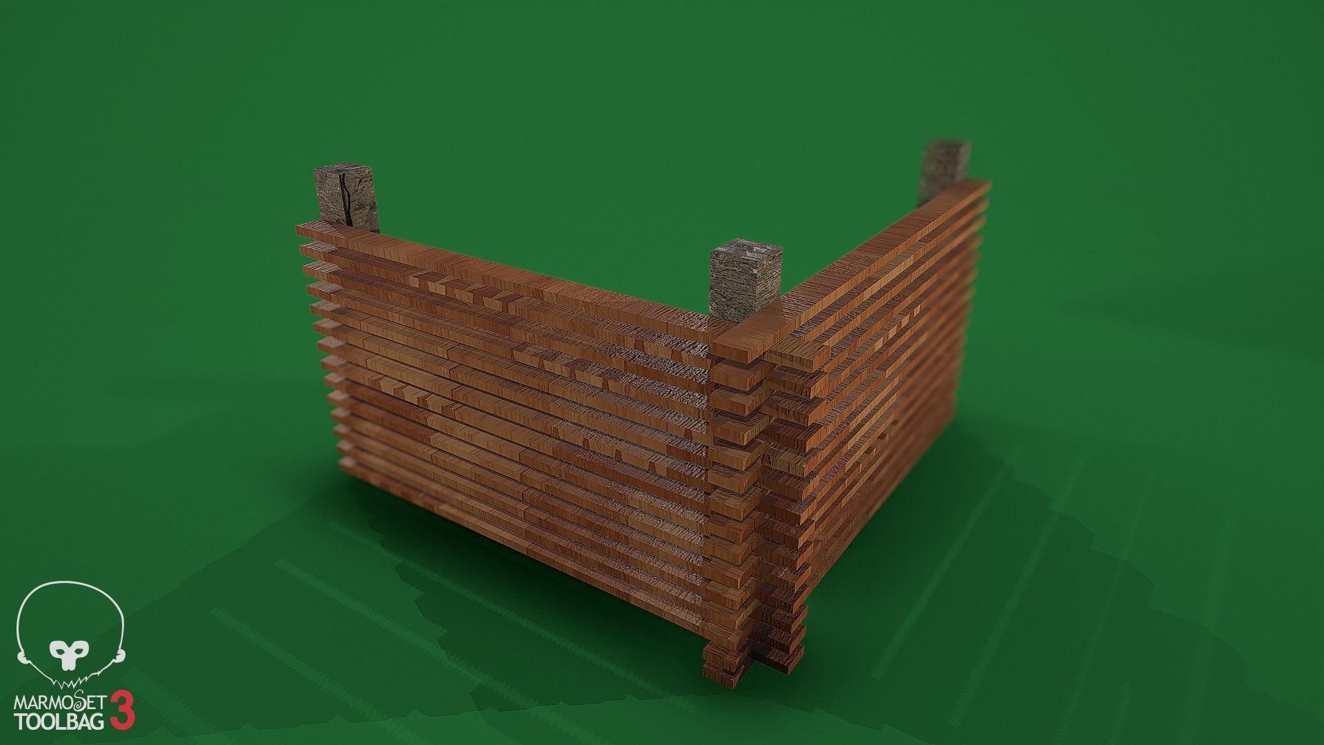 Collection of fences Low-poly 3D model_97