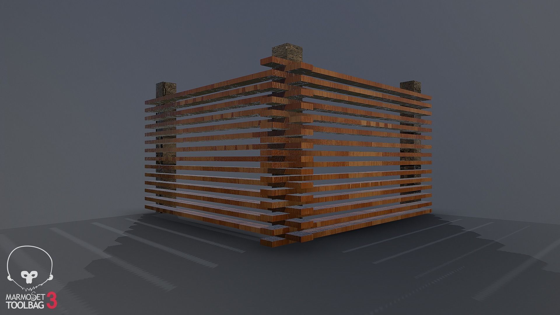 Collection of fences Low-poly 3D model_87