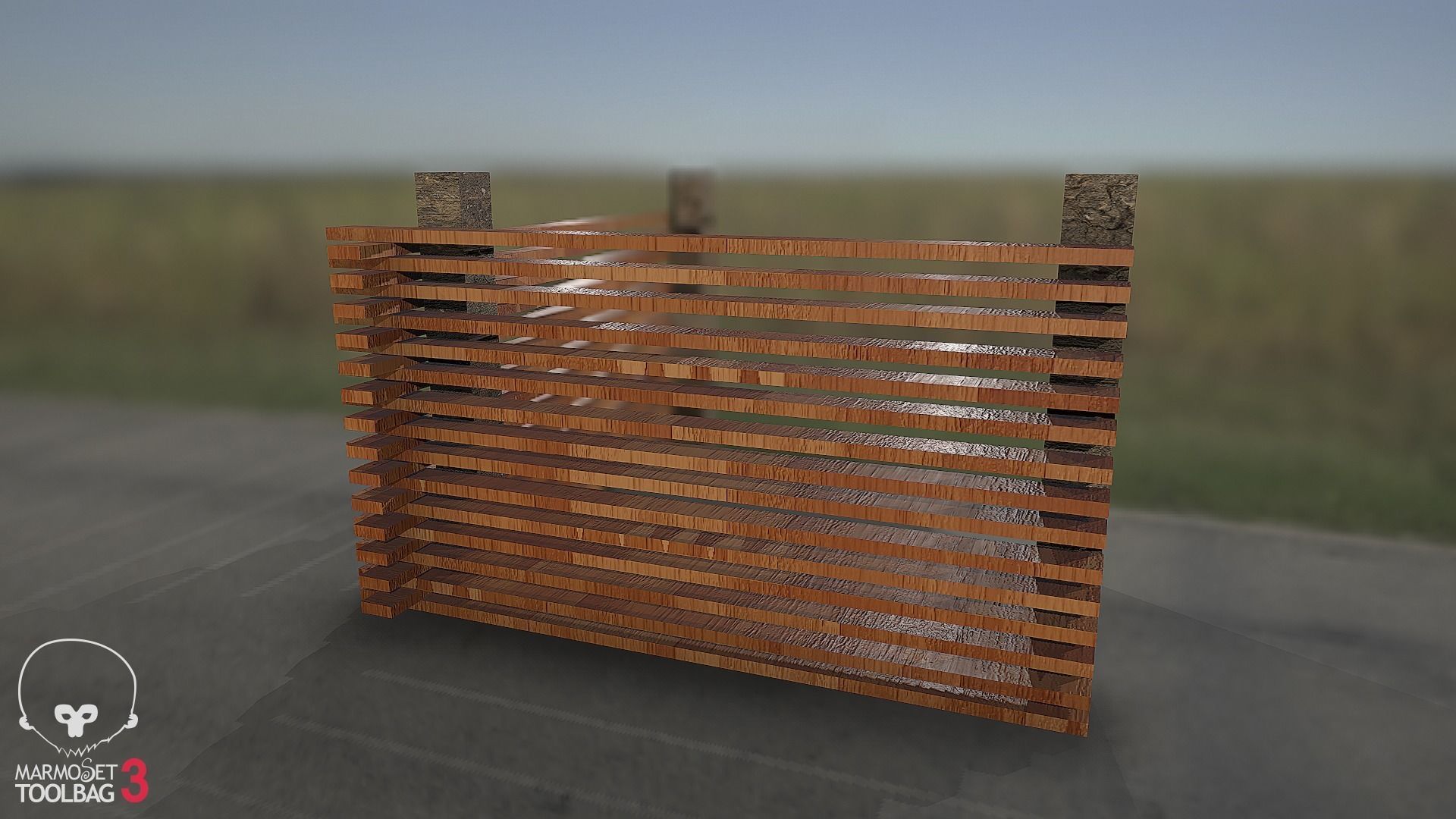 Collection of fences Low-poly 3D model_98
