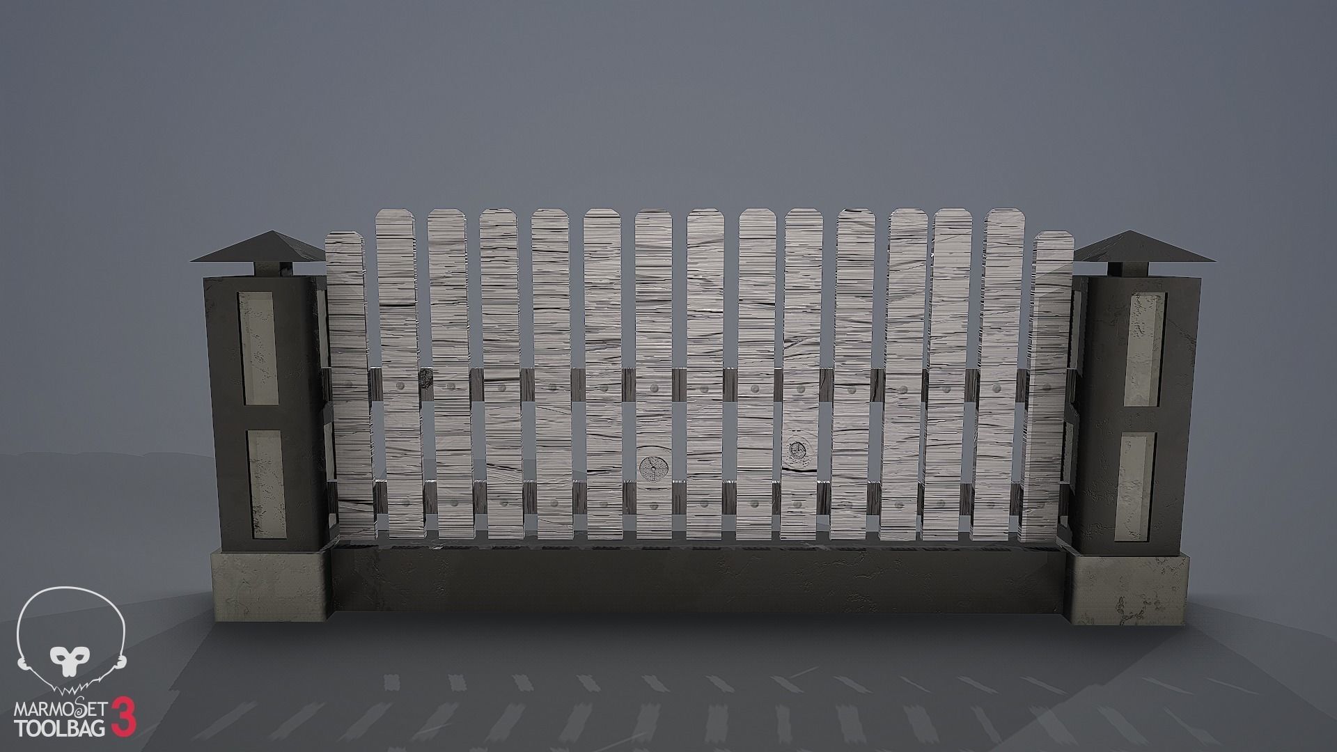 Collection of fences Low-poly 3D model_46