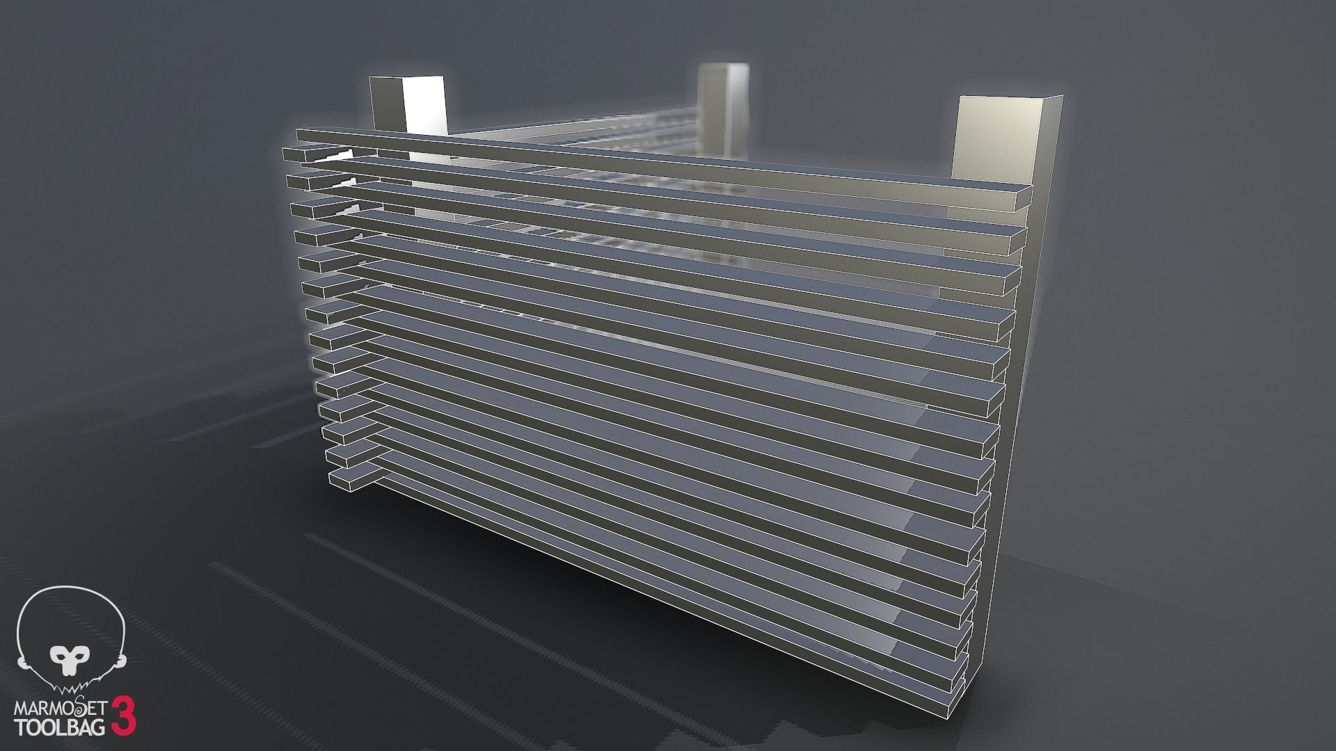 Collection of fences Low-poly 3D model_93