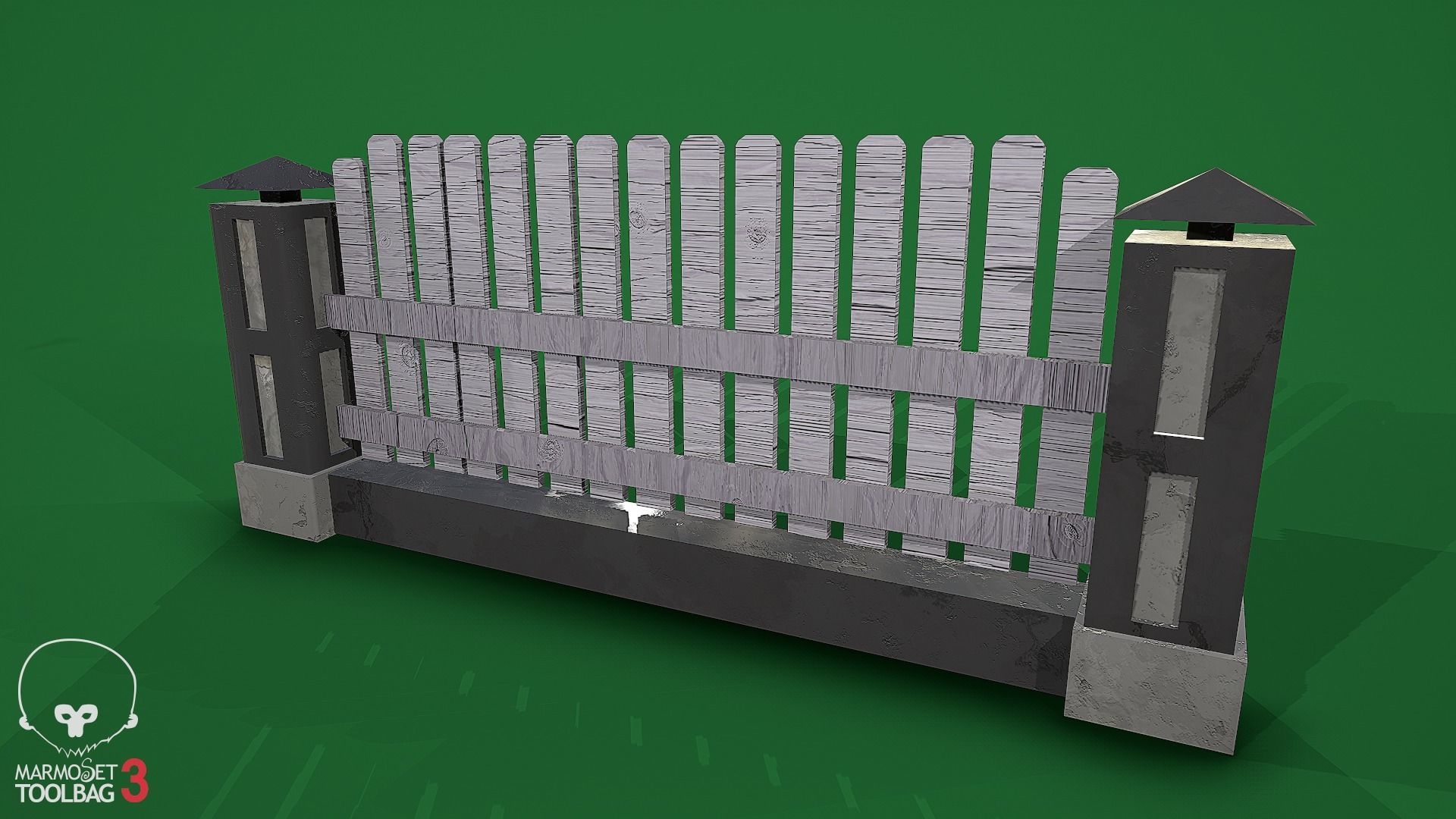Collection of fences Low-poly 3D model_56