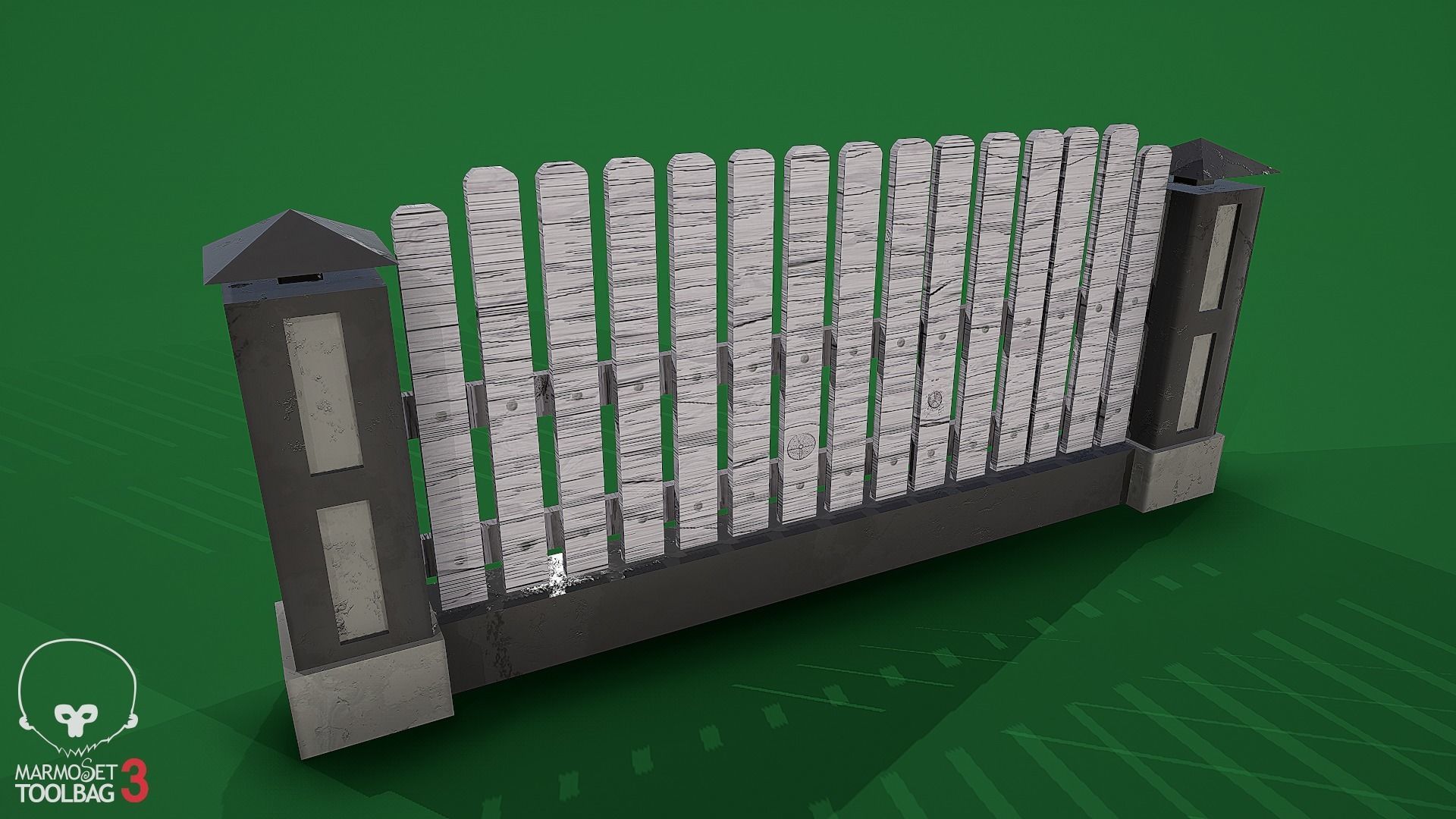 Collection of fences Low-poly 3D model_57