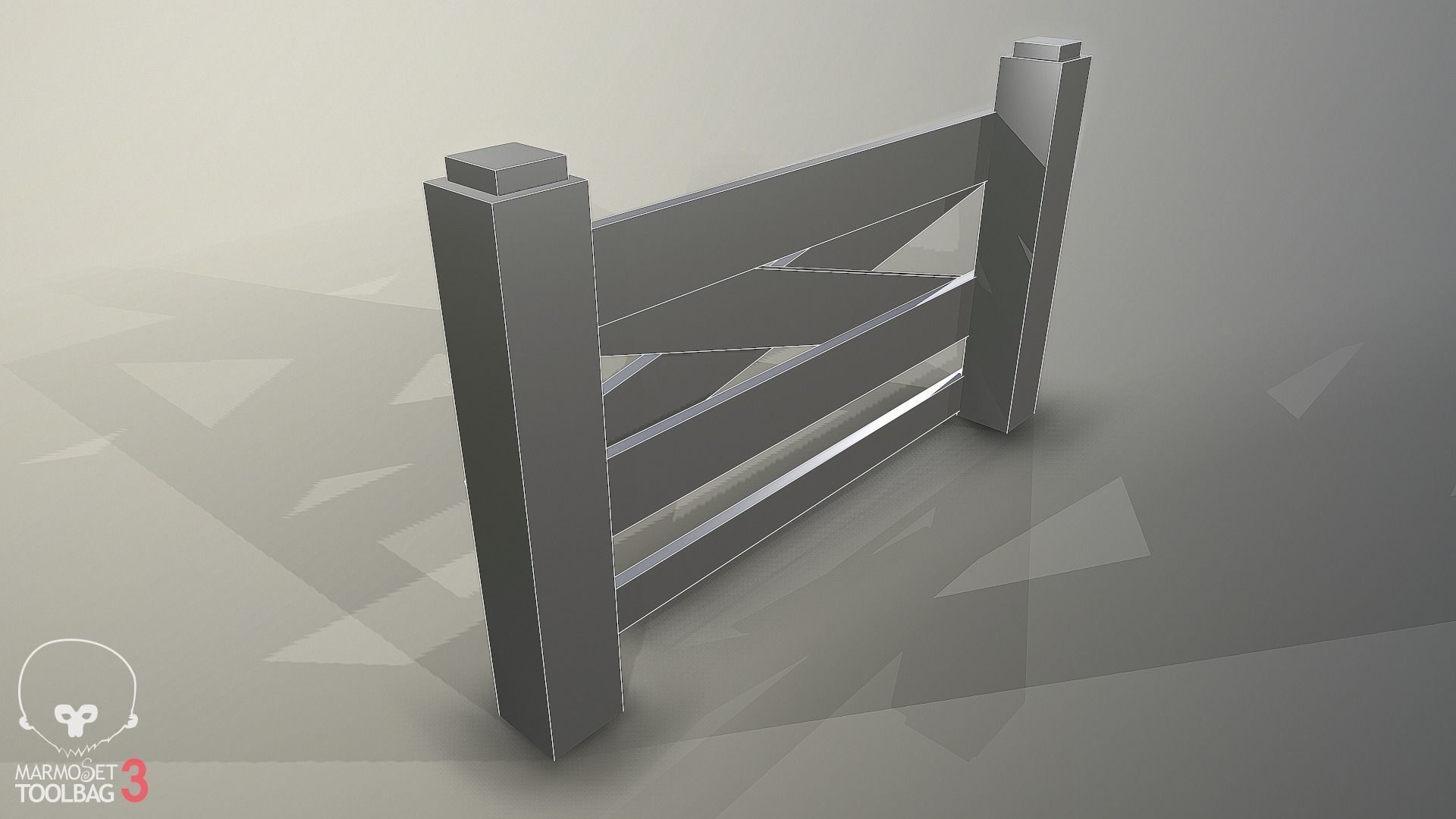 Collection of fences Low-poly 3D model_37