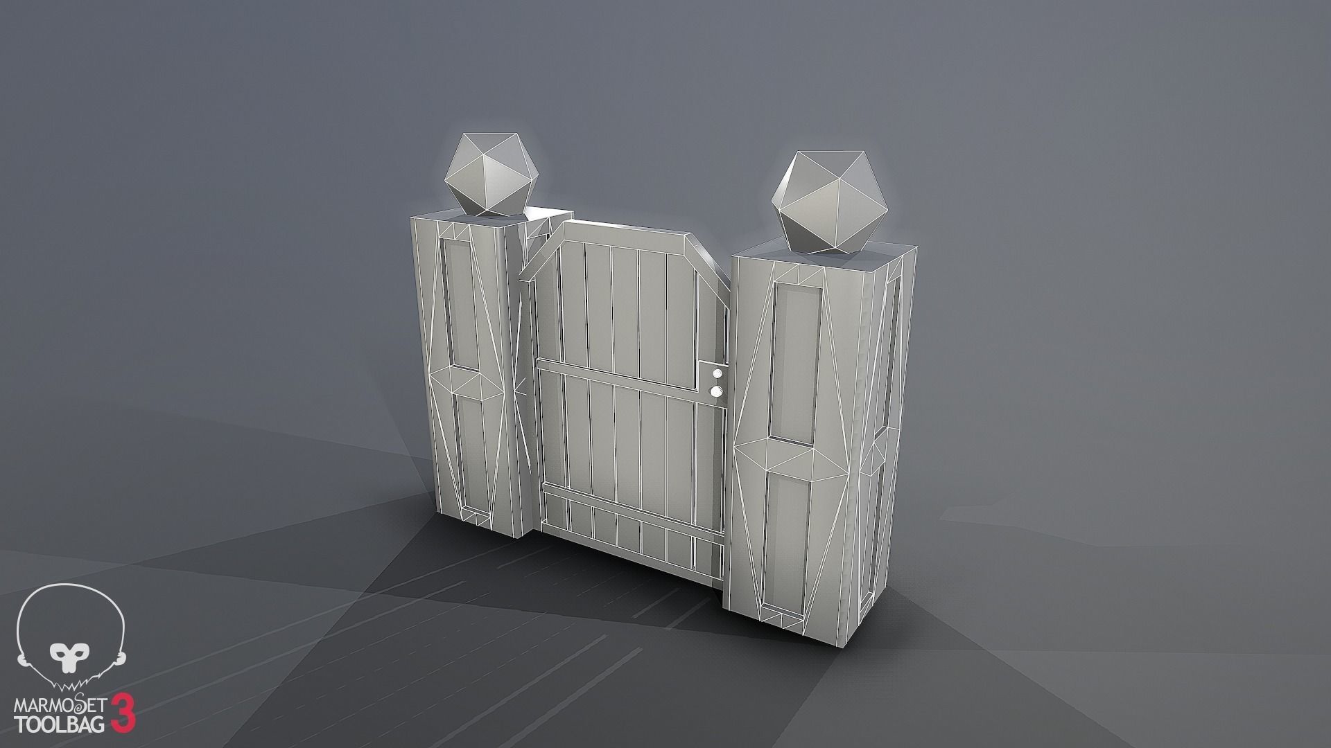 Collection of fences Low-poly 3D model_15