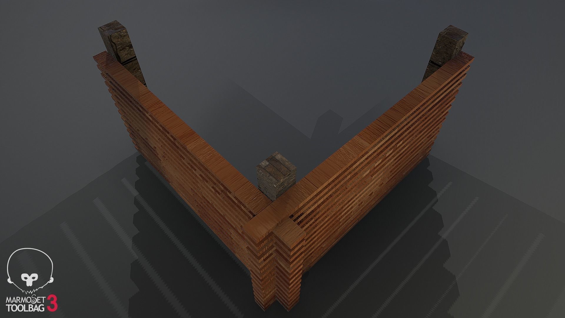 Collection of fences Low-poly 3D model_88