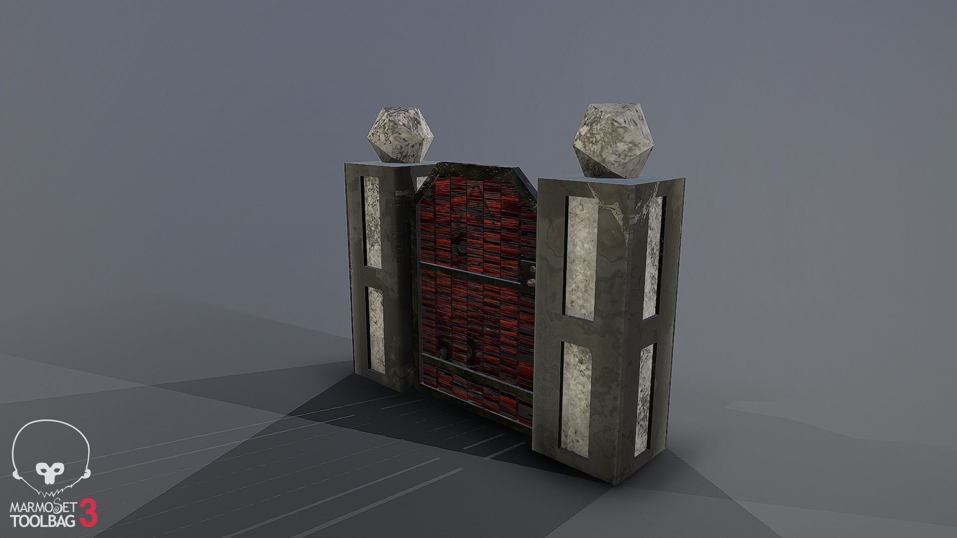 Collection of fences Low-poly 3D model_7