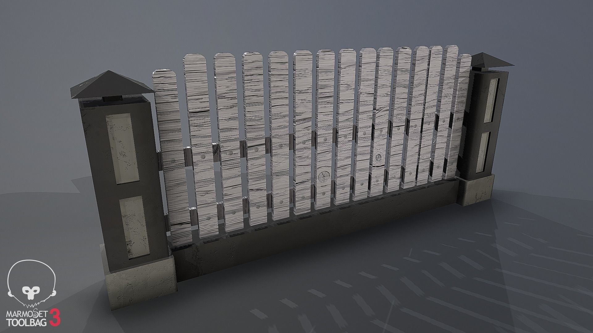 Collection of fences Low-poly 3D model_49