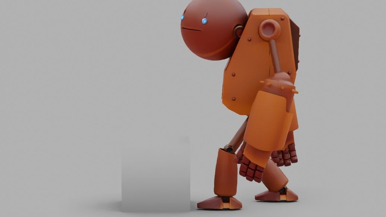 Toon robot rigged - animated character 3D model_7