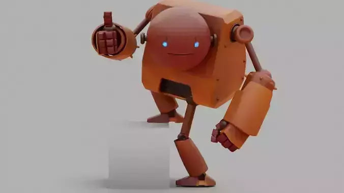 Toon robot rigged - animated character