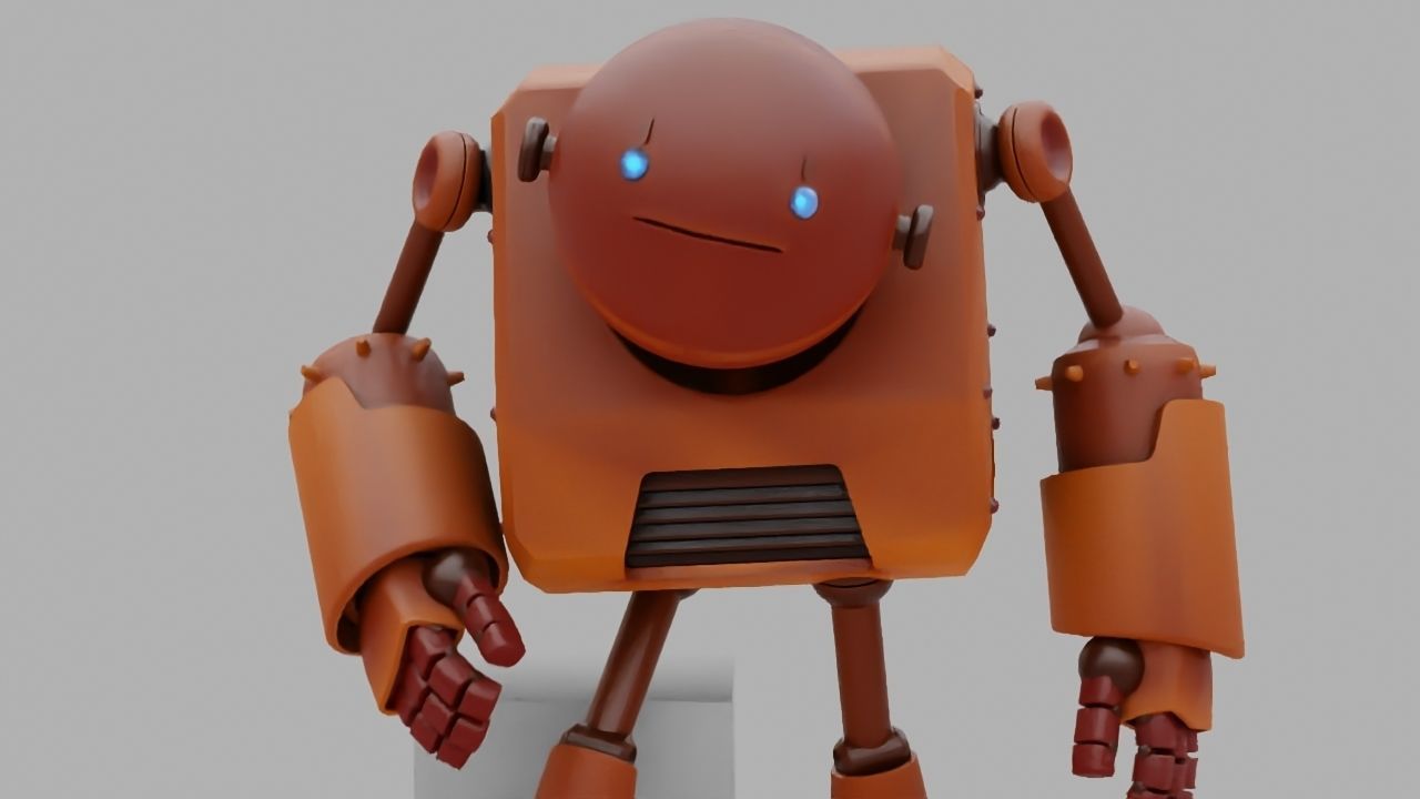 Toon robot rigged - animated character 3D model_4