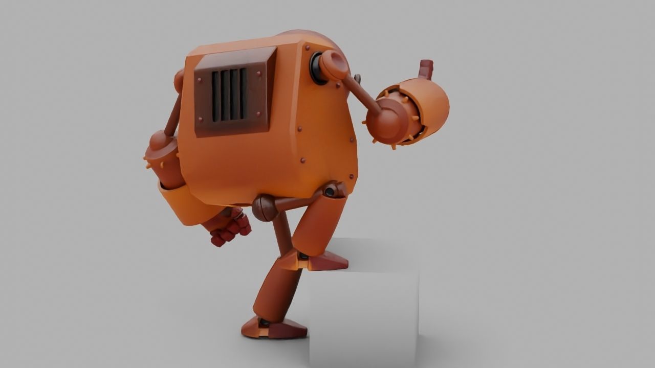 Toon robot rigged - animated character 3D model_11