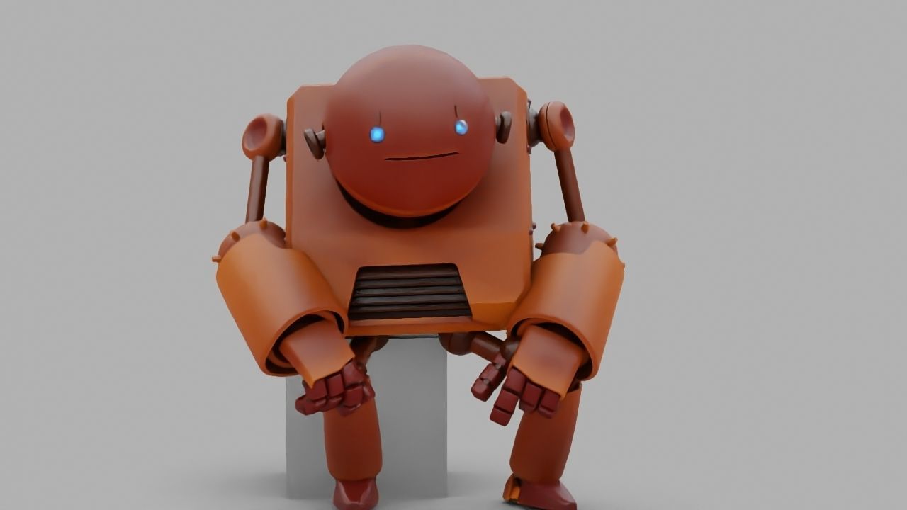 Toon robot rigged - animated character 3D model_9