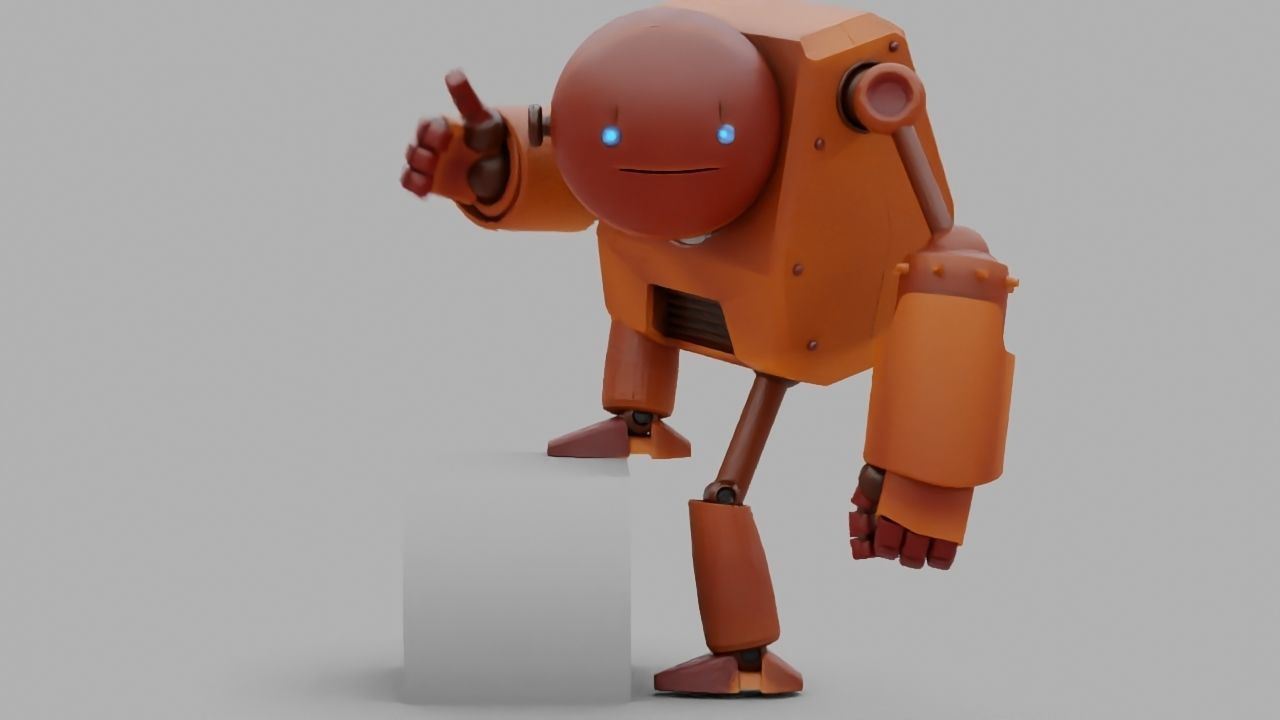 Toon robot rigged - animated character 3D model_6