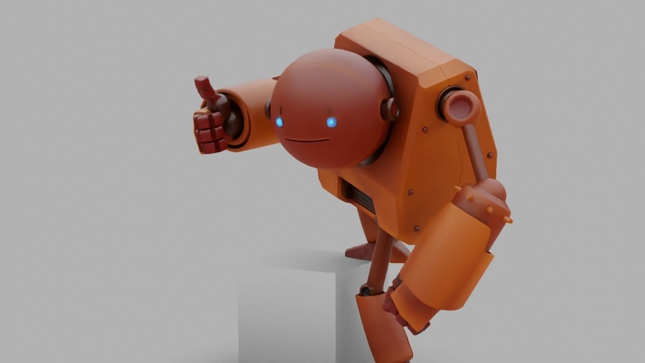 Toon robot rigged - animated character 3D model_3