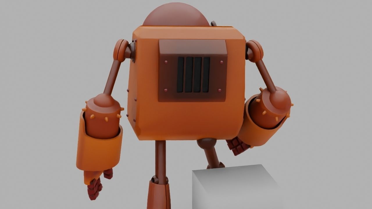 Toon robot rigged - animated character 3D model_5