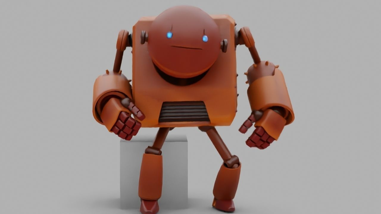 Toon robot rigged - animated character 3D model_8