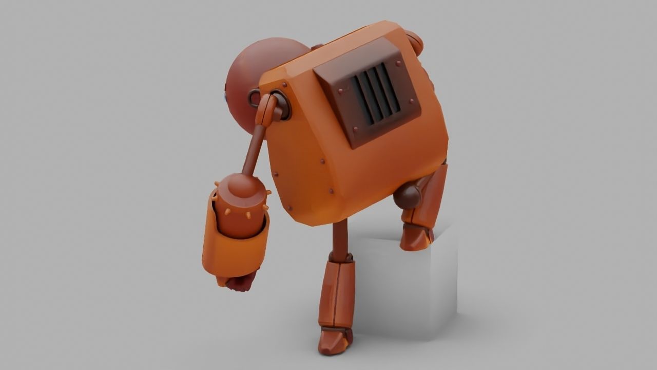 Toon robot rigged - animated character 3D model_10
