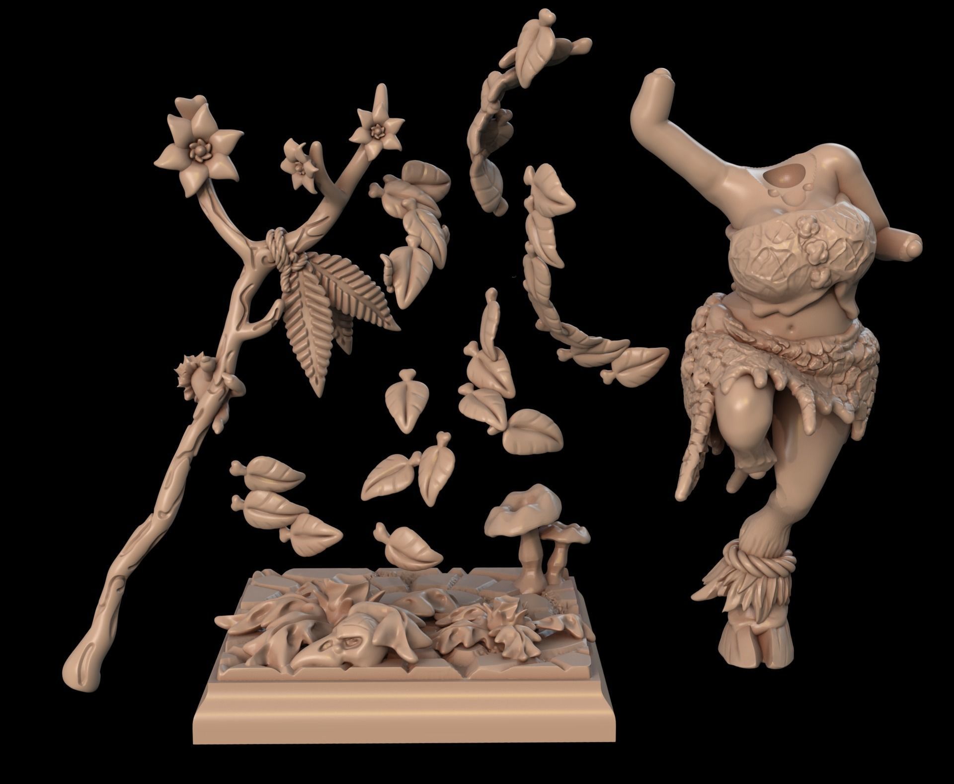 Dancing Furry Druid 3D print model_11