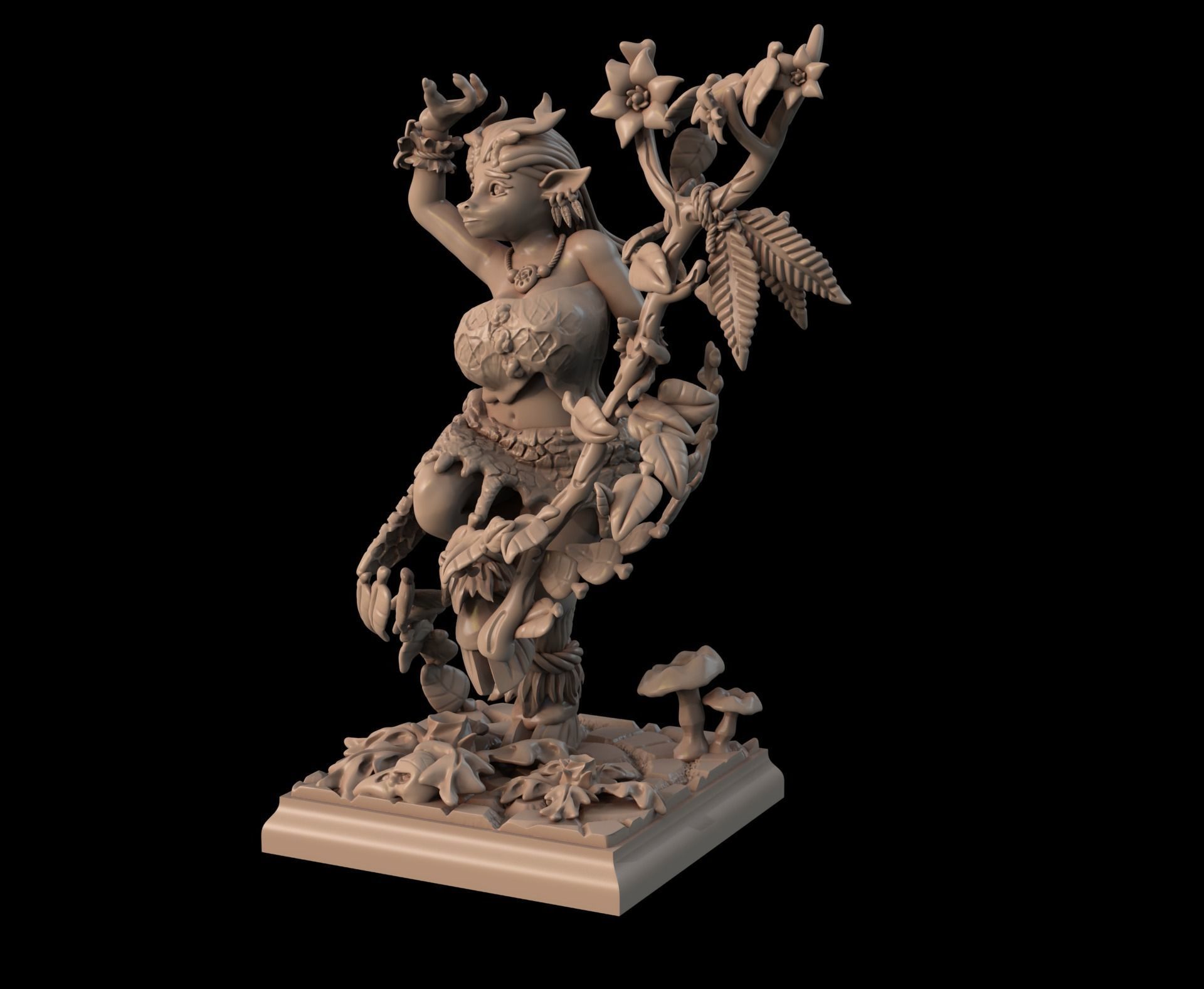 Dancing Furry Druid 3D print model_1