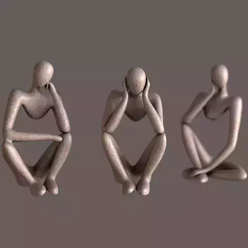 Stone Statuettes Low-poly 3D model