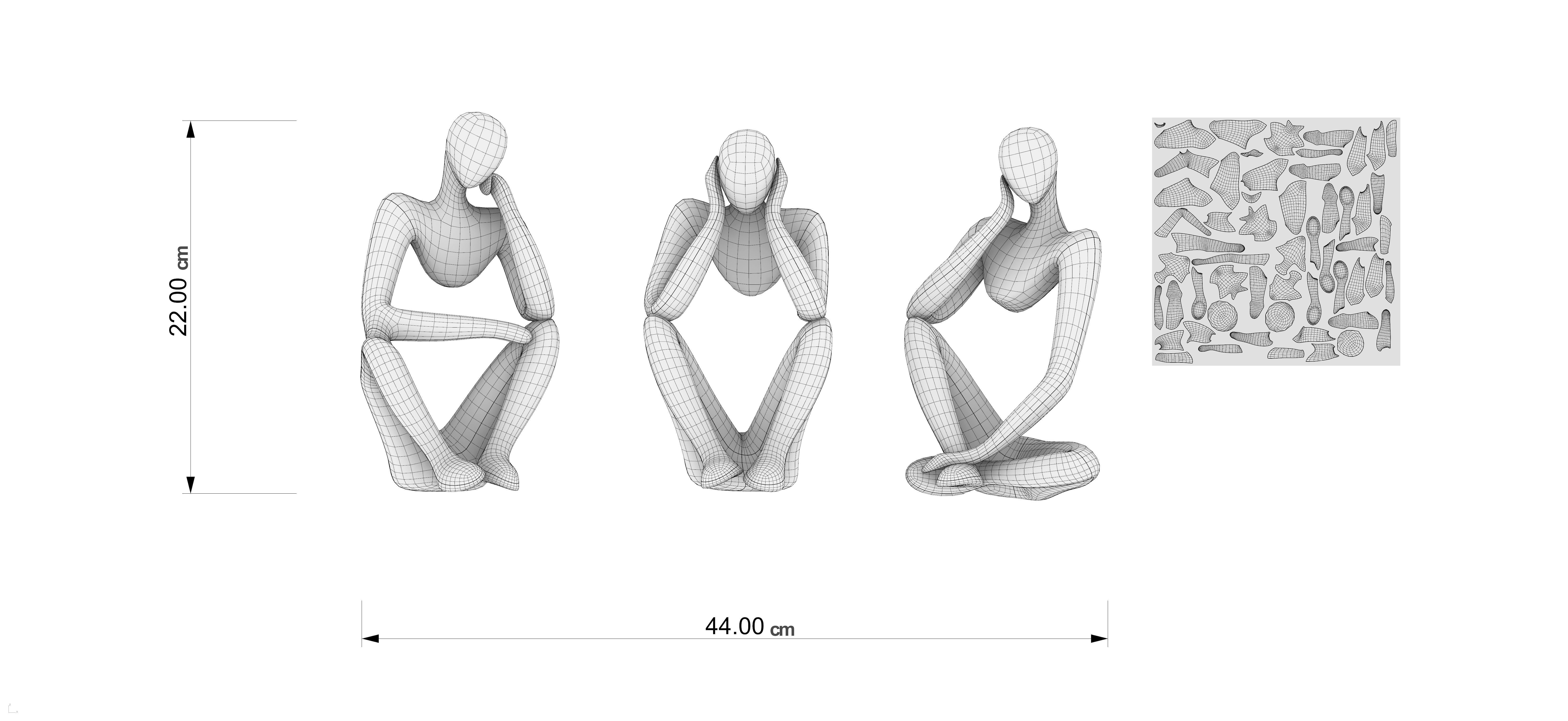 Stone Statuettes Low-poly 3D model_2