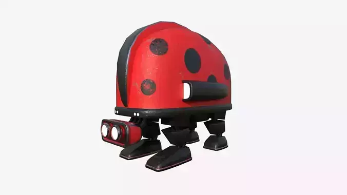 Turtleback Robot J01 Ladybug - SciFi Character Design Low-poly 3D model