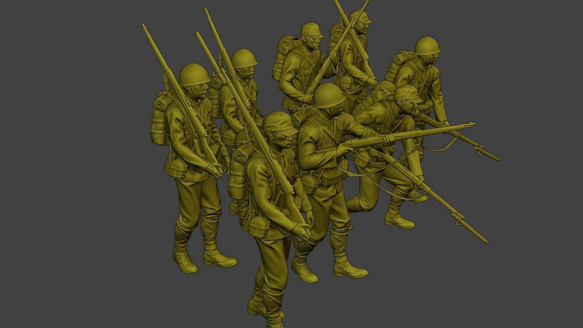 Japanese soldier ww2 J1 Pack2 3D Model Collection_23