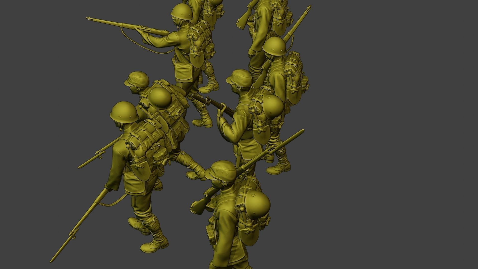 Japanese soldier ww2 J1 Pack2 3D Model Collection_20