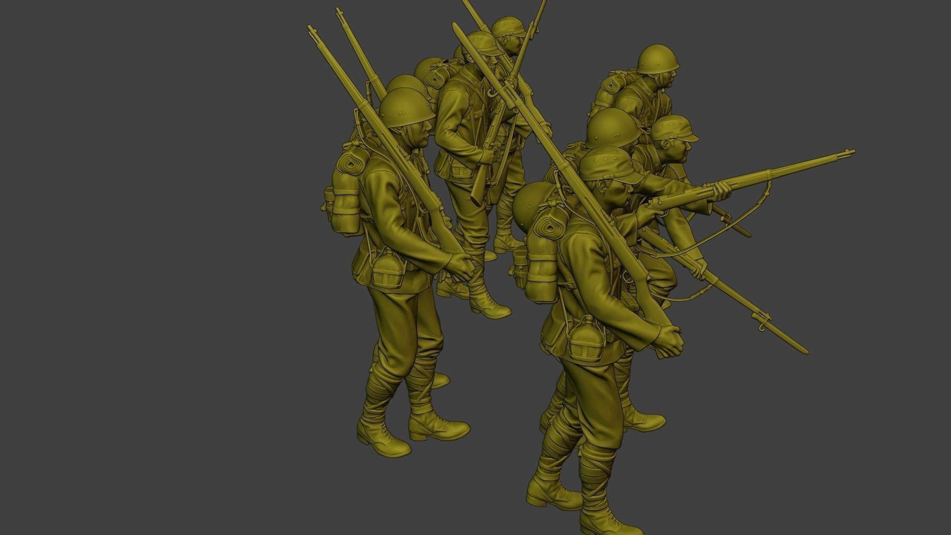 Japanese soldier ww2 J1 Pack2 3D Model Collection_12