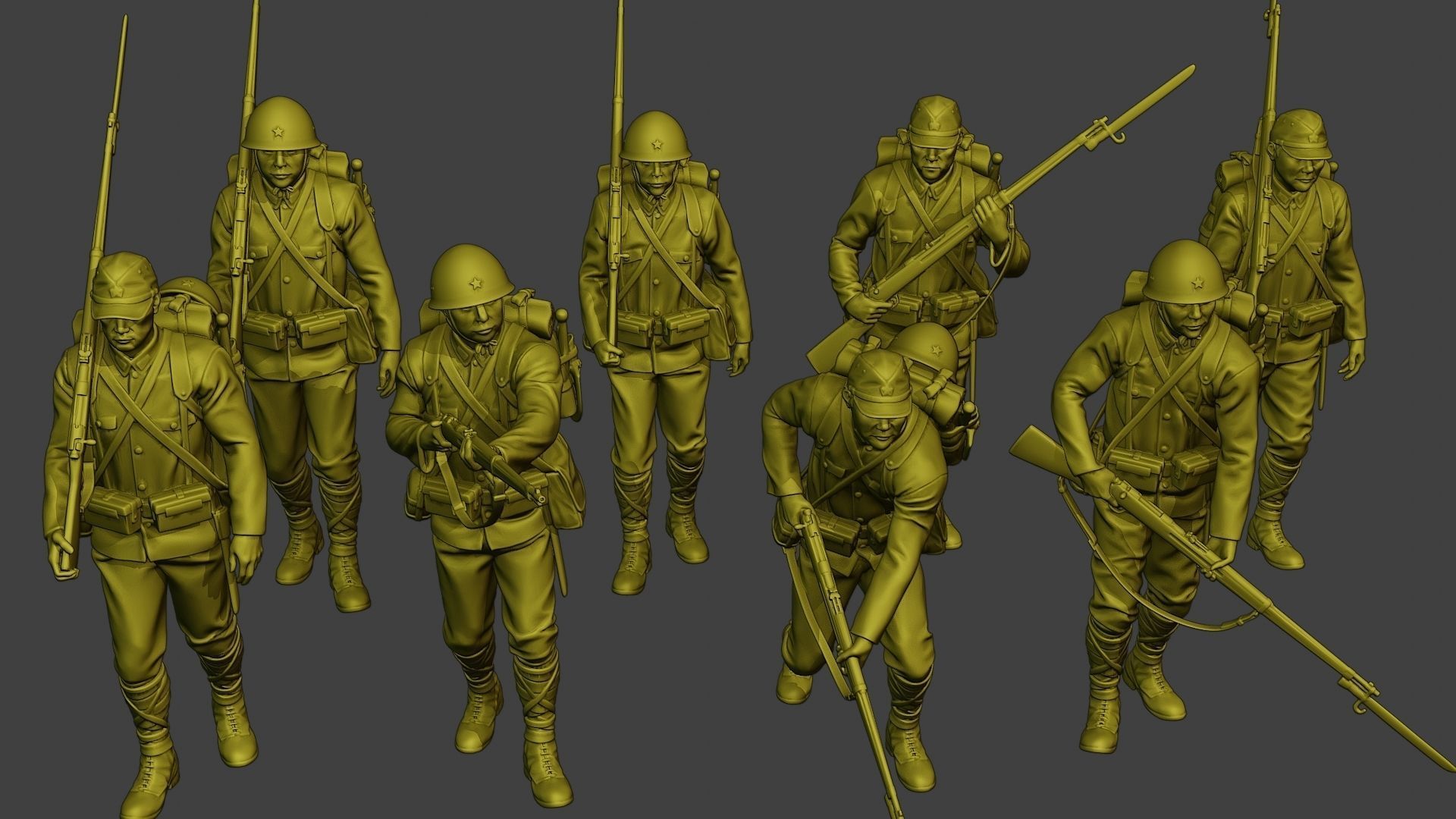 Japanese soldier ww2 J1 Pack2 3D Model Collection_22