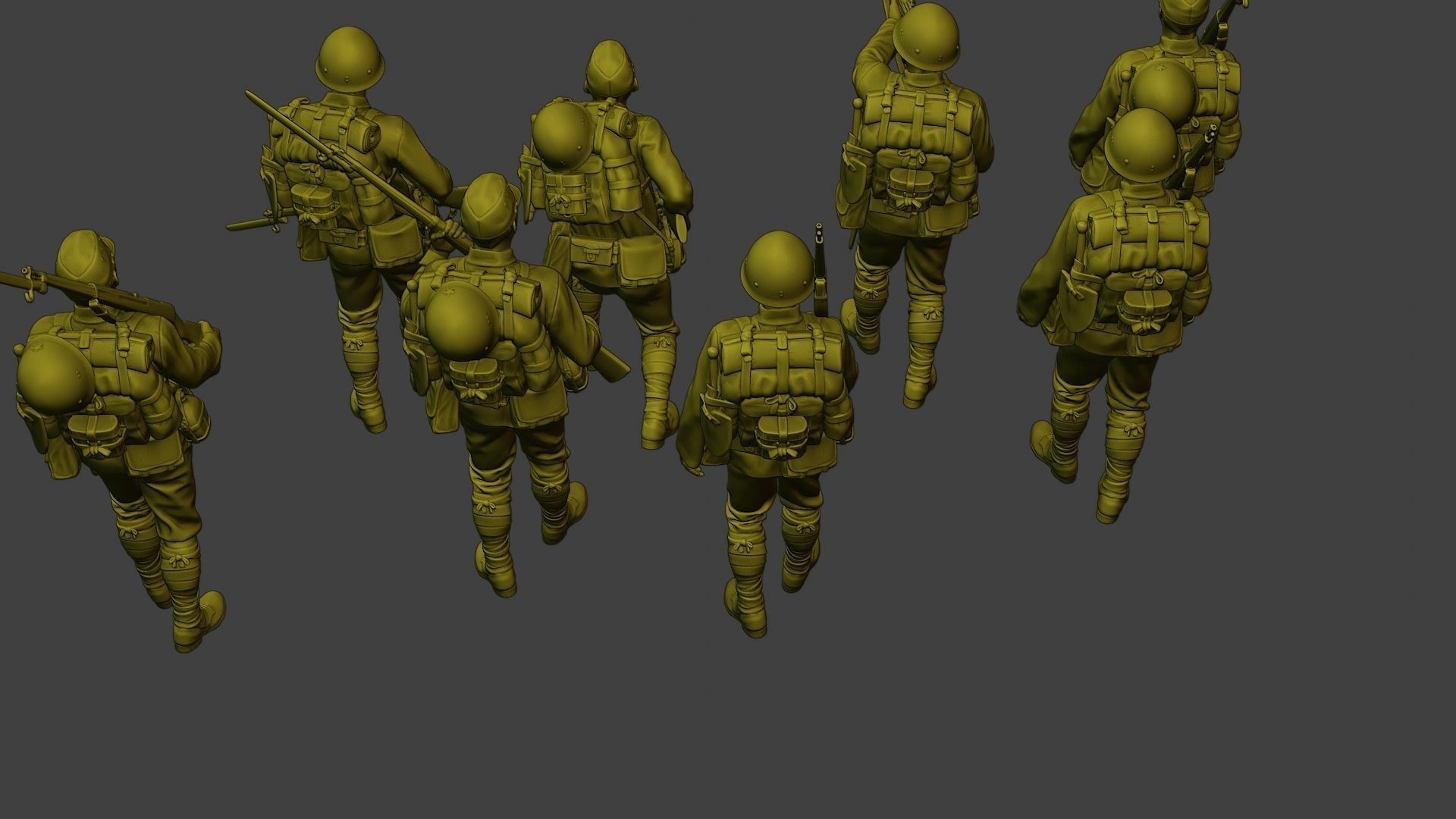 Japanese soldier ww2 J1 Pack2 3D Model Collection_26