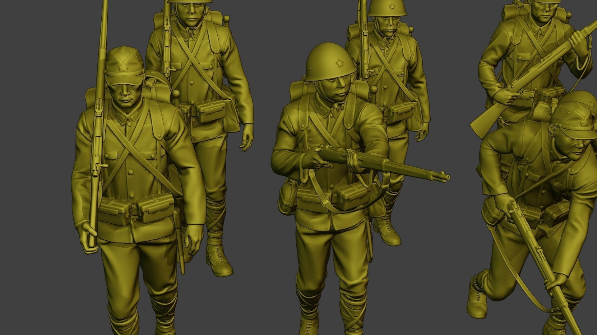 Japanese soldier ww2 J1 Pack2 3D Model Collection_18