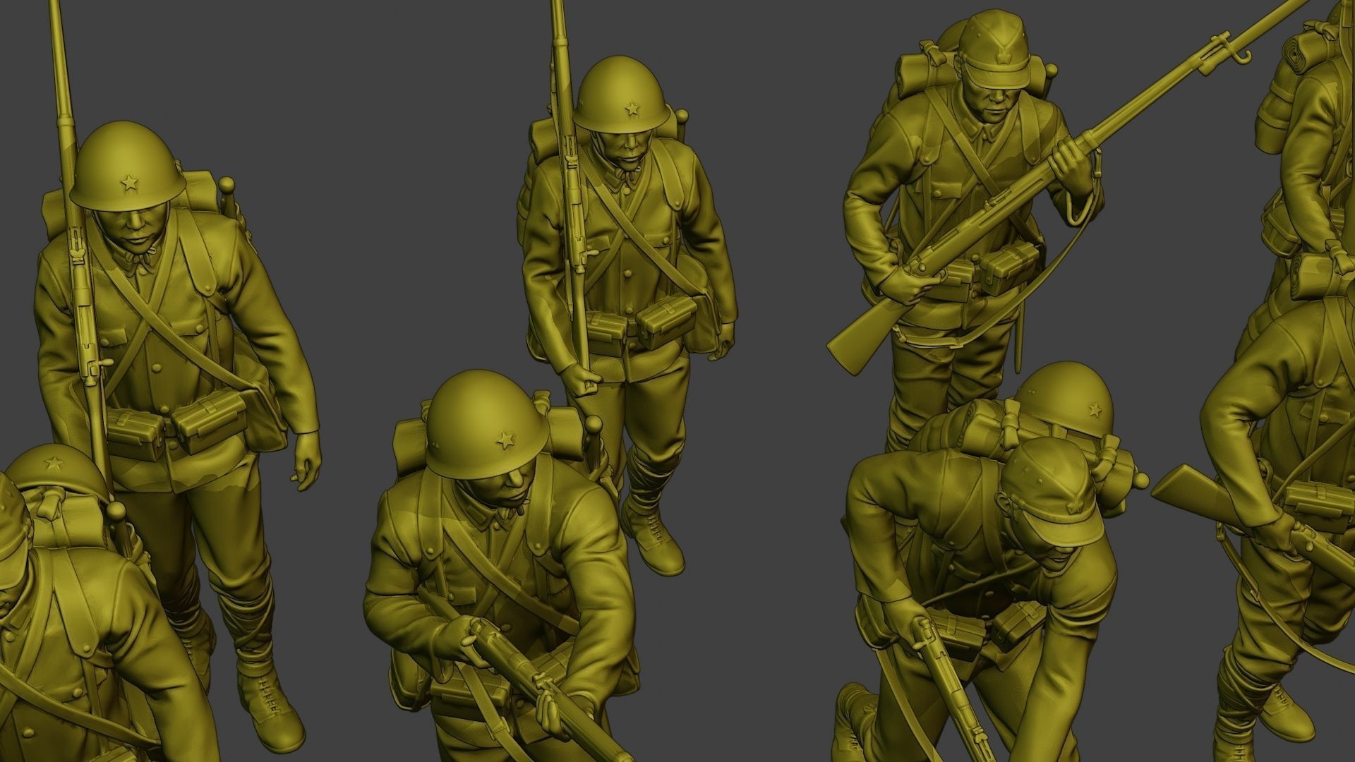 Japanese soldier ww2 J1 Pack2 3D Model Collection_32