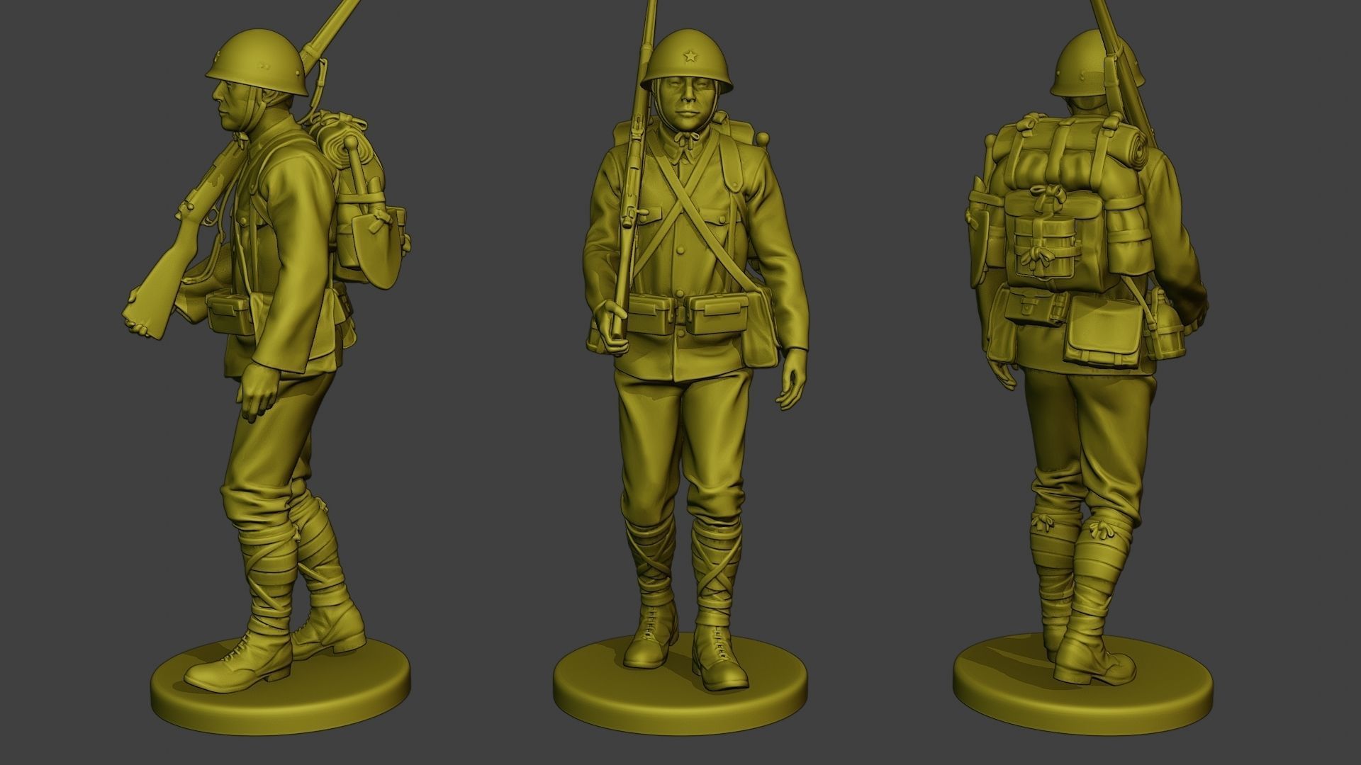 Japanese soldier ww2 J1 Pack2 3D Model Collection_8