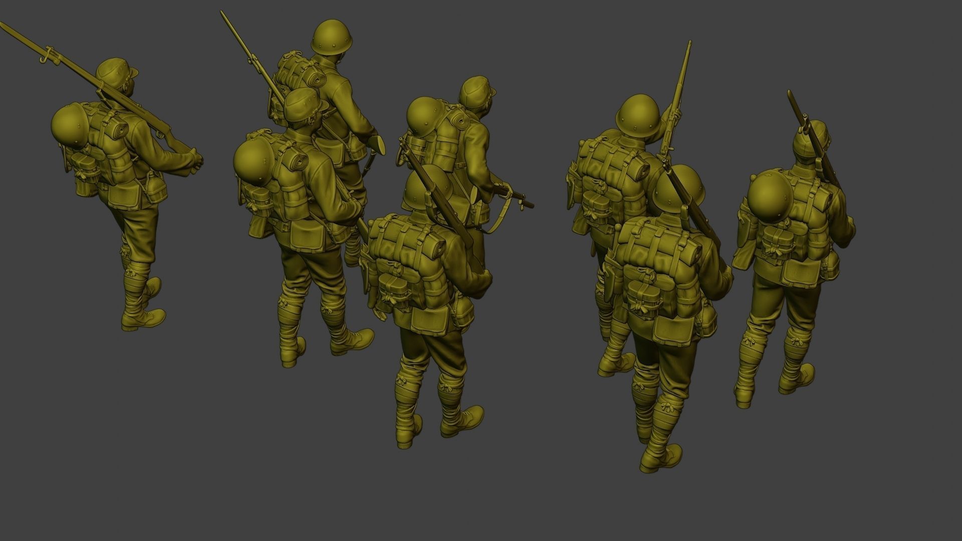Japanese soldier ww2 J1 Pack2 3D Model Collection_15