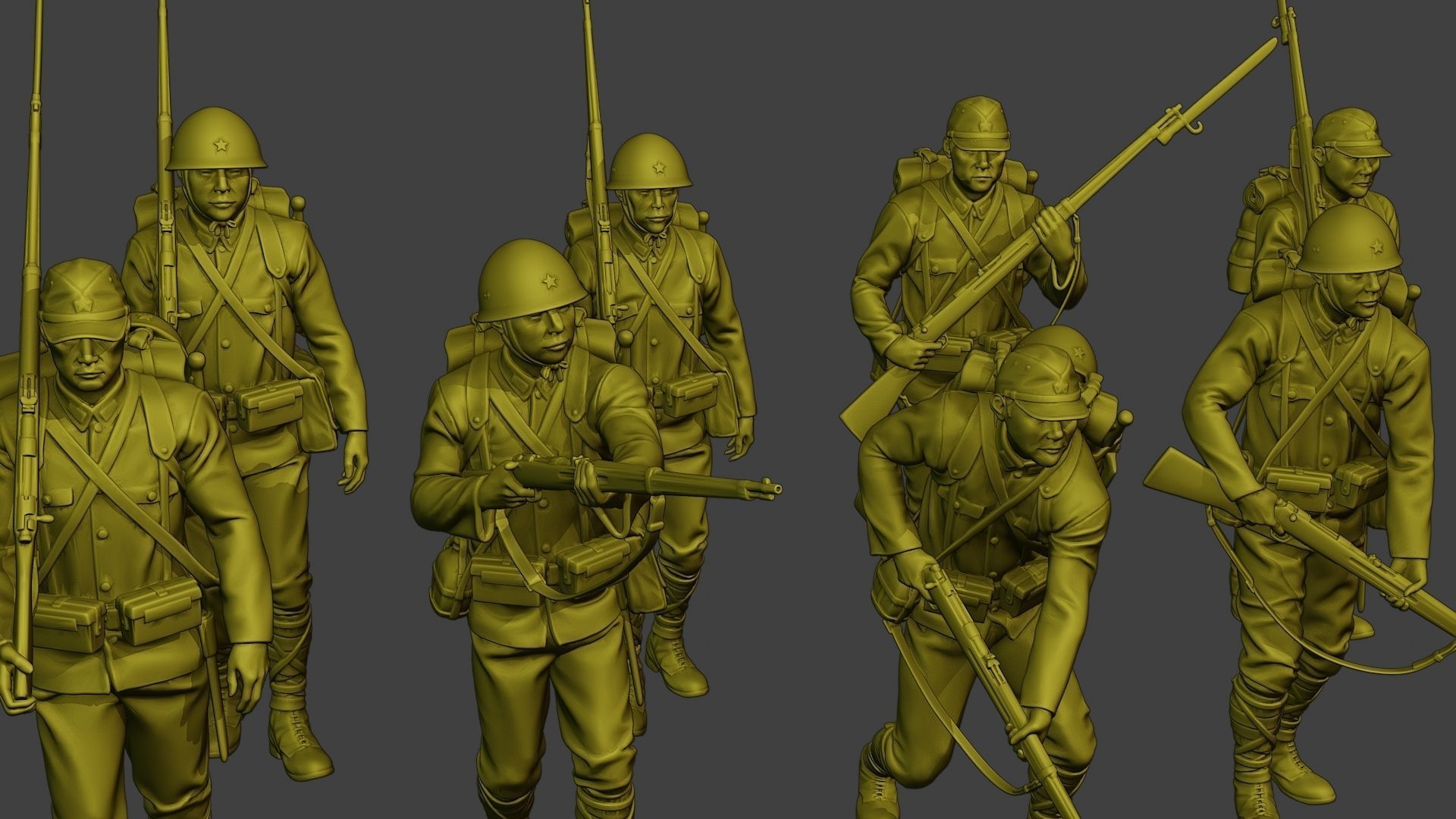 Japanese soldier ww2 J1 Pack2 3D Model Collection_24
