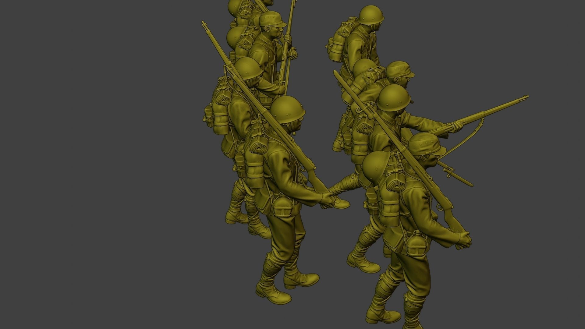 Japanese soldier ww2 J1 Pack2 3D Model Collection_28