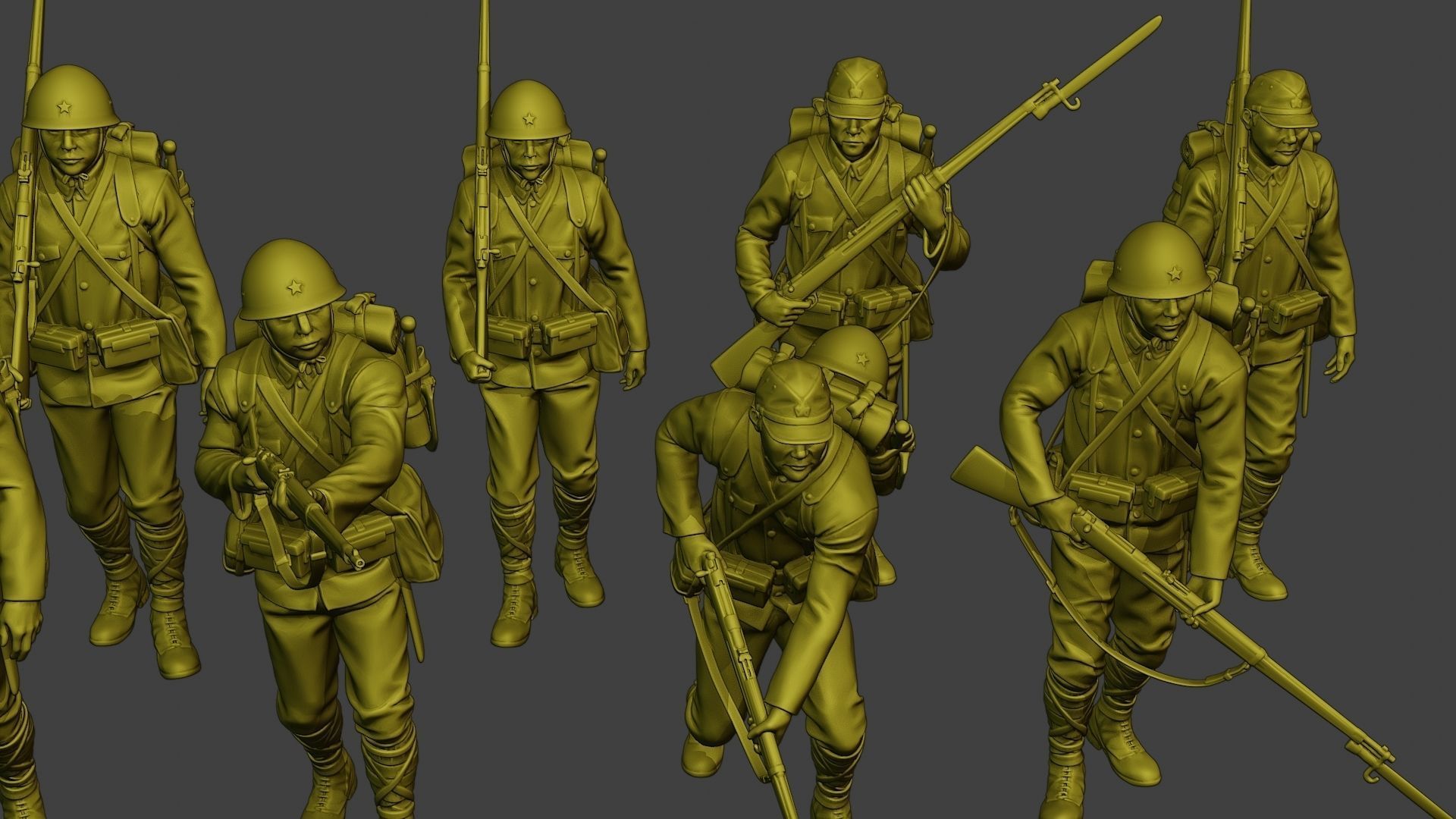 Japanese soldier ww2 J1 Pack2 3D Model Collection_27