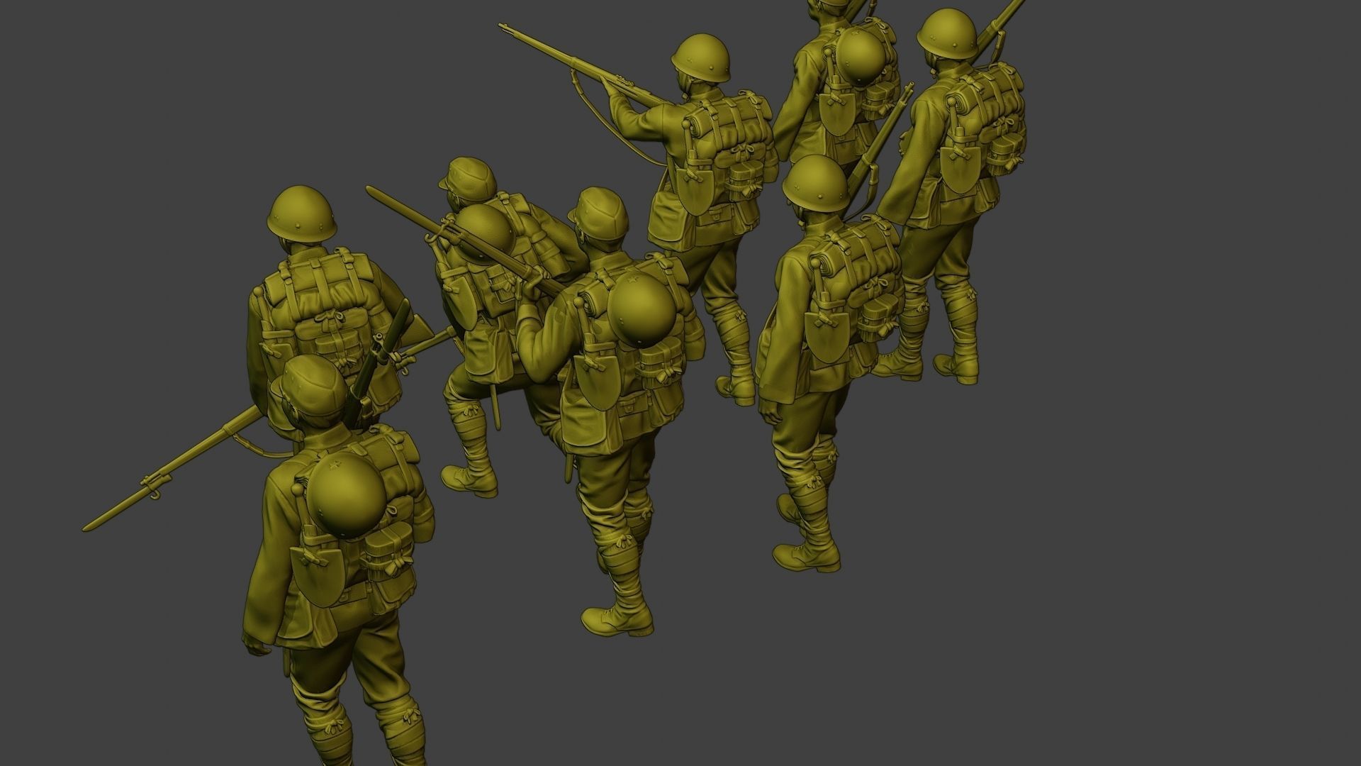 Japanese soldier ww2 J1 Pack2 3D Model Collection_21