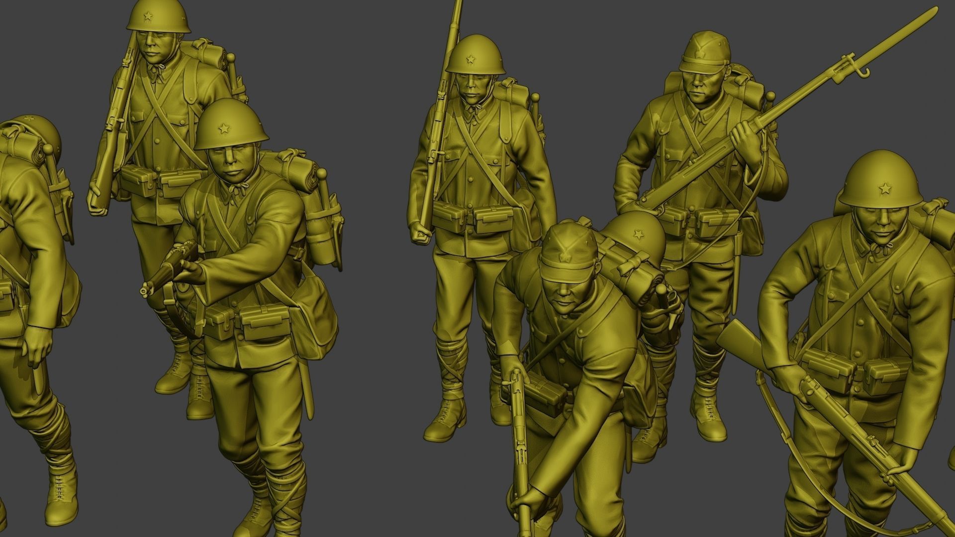 Japanese soldier ww2 J1 Pack2 3D Model Collection_29