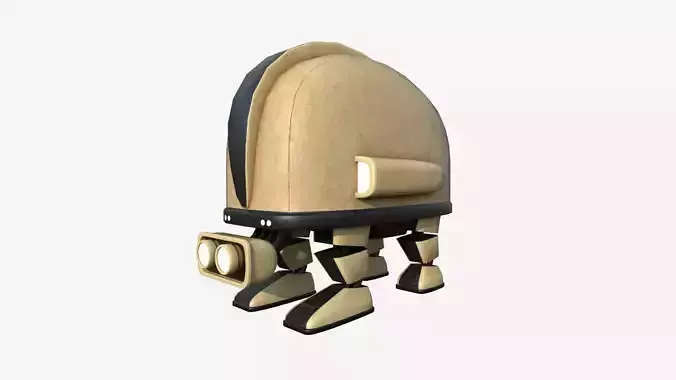 Turtleback Robot J02 Camel Beige - SciFi Character Design Low-poly 3D model