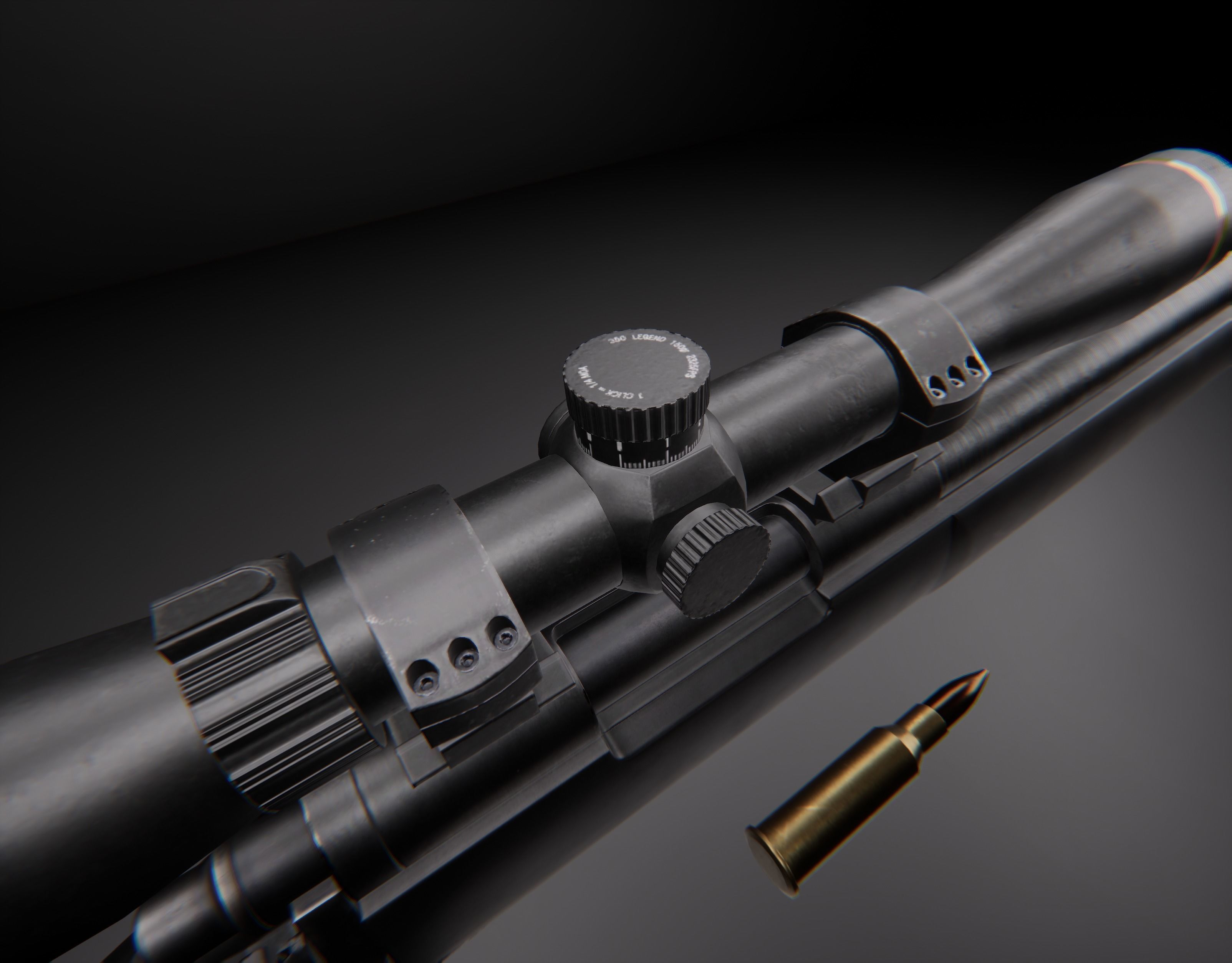 AAA M24 Game Ready PBR Low-poly 3D model_3