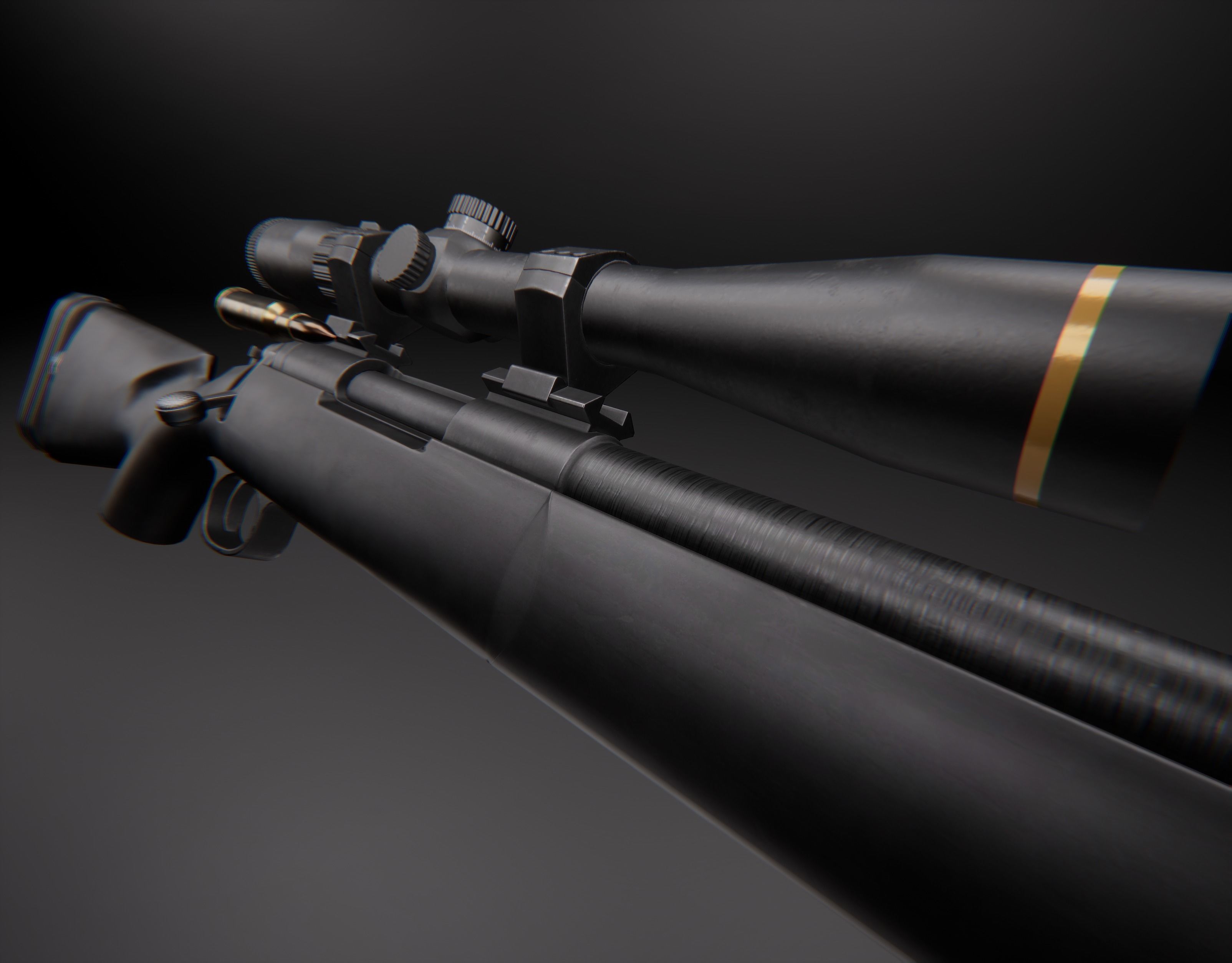 AAA M24 Game Ready PBR Low-poly 3D model_2