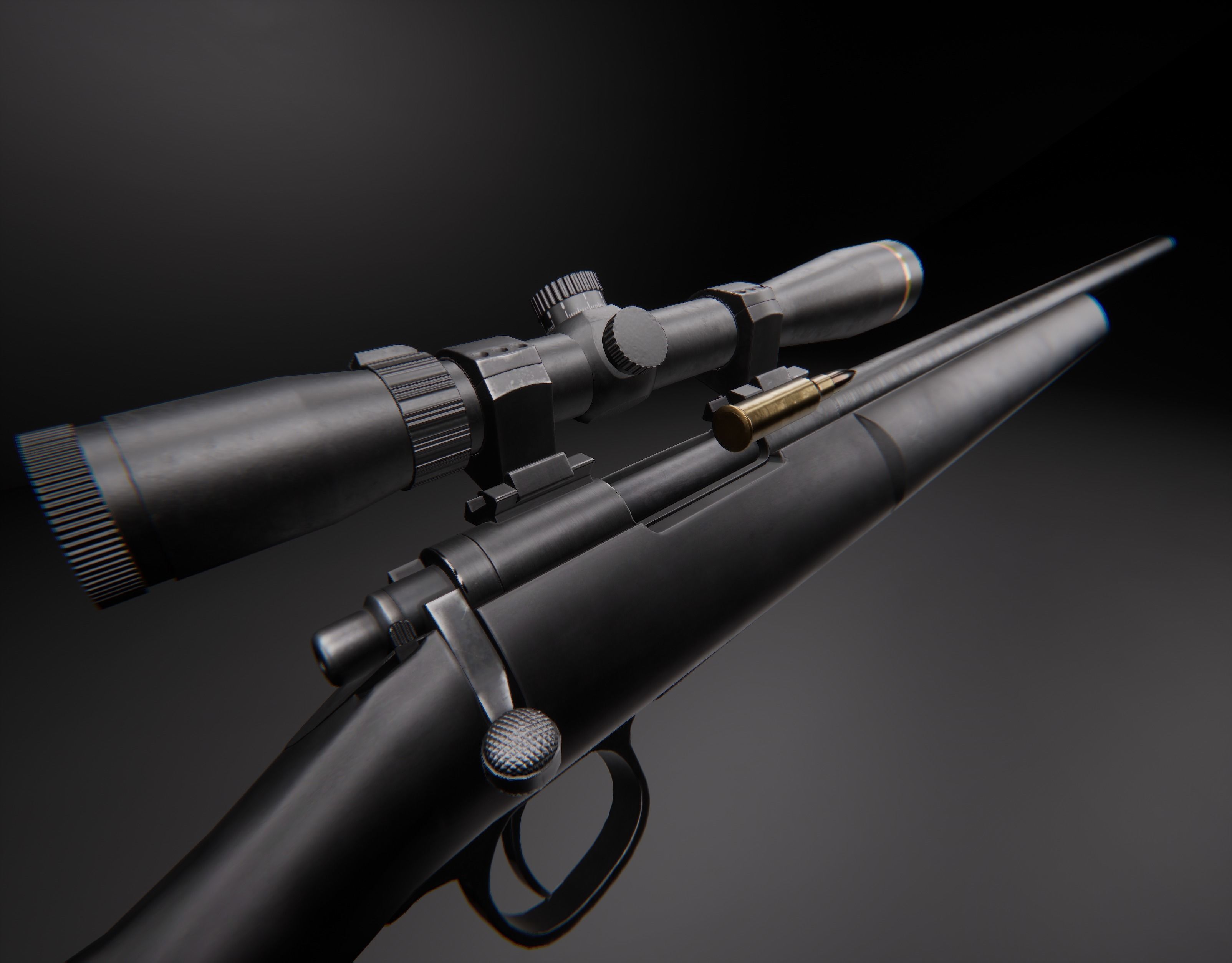 AAA M24 Game Ready PBR Low-poly 3D model_6