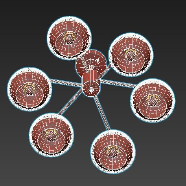 nocciola-70106-6 six light ceiling fixture gold 3D model_6