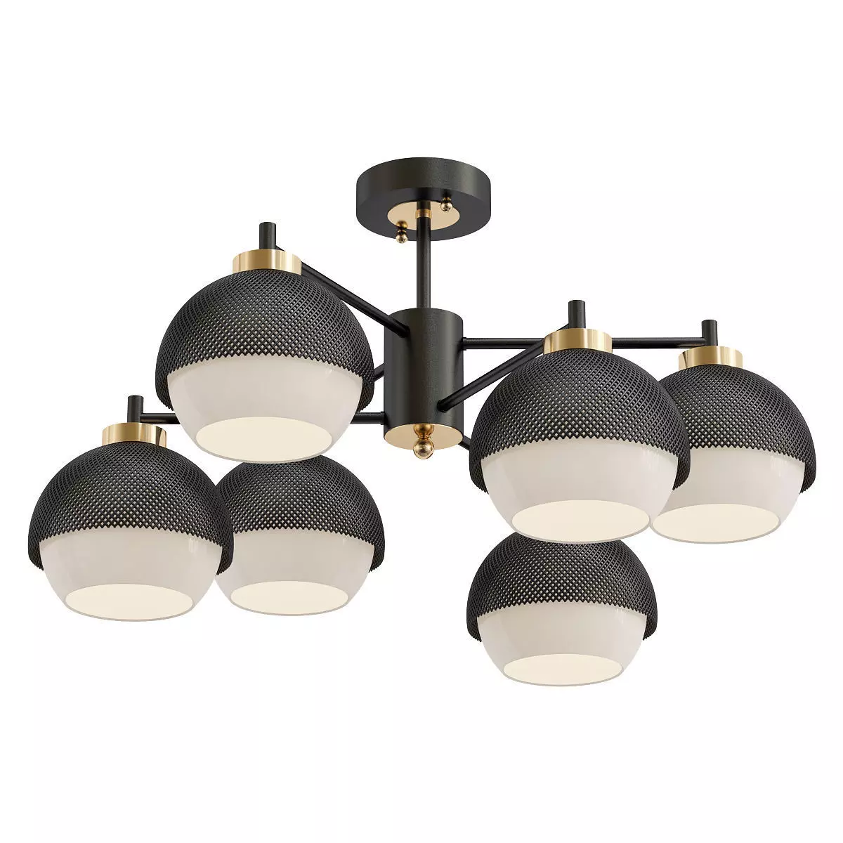 nocciola-70106-6 six light ceiling fixture gold 3D model_0