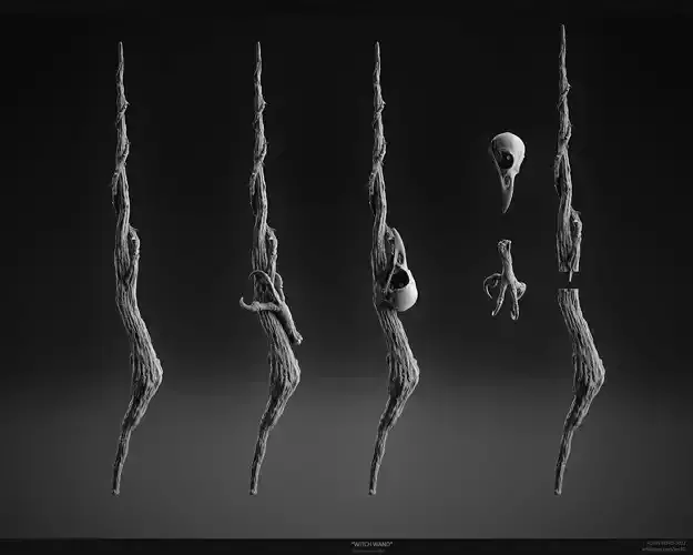  Dark Witch magic wand  3D print model