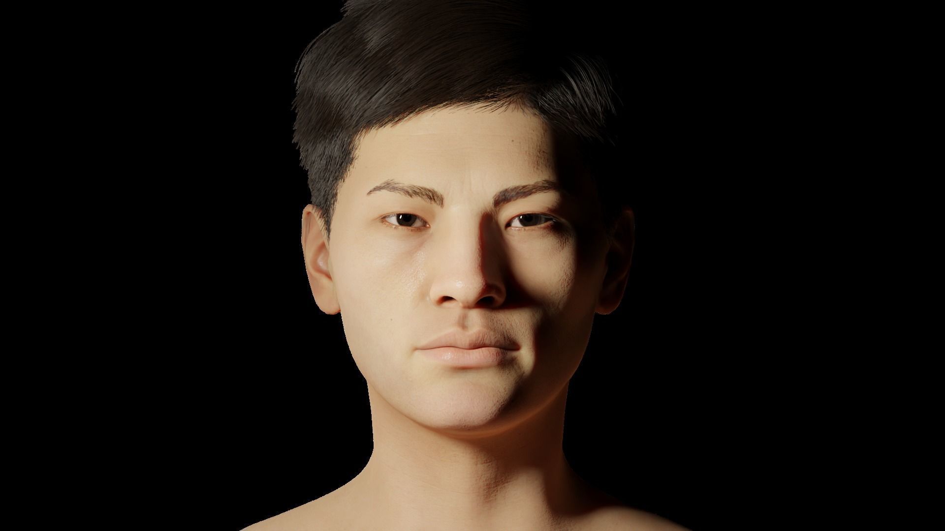 Shan Chinese Realistic rigged Blender Character 3D model_6