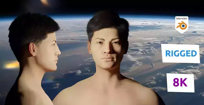 Shan Chinese Realistic rigged Blender Character 3D model Shan Chinese Realistic rigged Blender Character 3D model